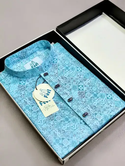 Blue Pakistani Cotton কোড-25