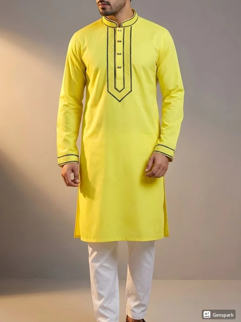 Elite Quality Embroidered Panjabi কোড- 101 - Image 3