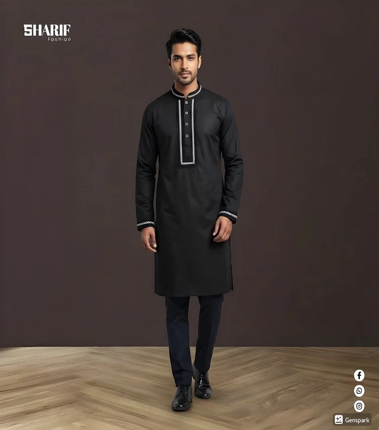 Men’s Embroidery Panjabi - Image 2