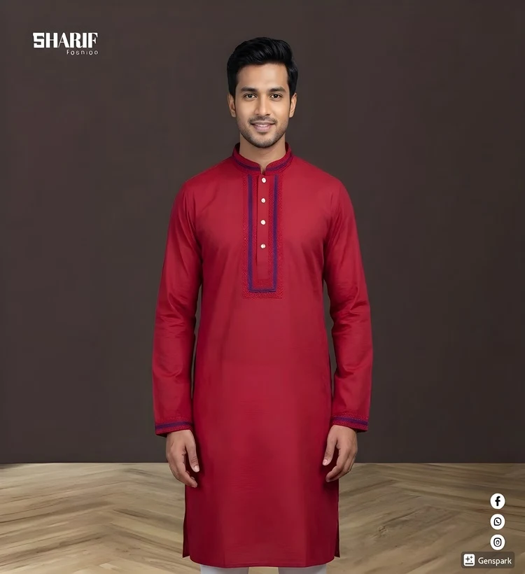 Men’s Embroidery Panjabi - Image 2